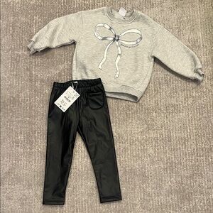 Zara Kids Gray and Black Matching Set